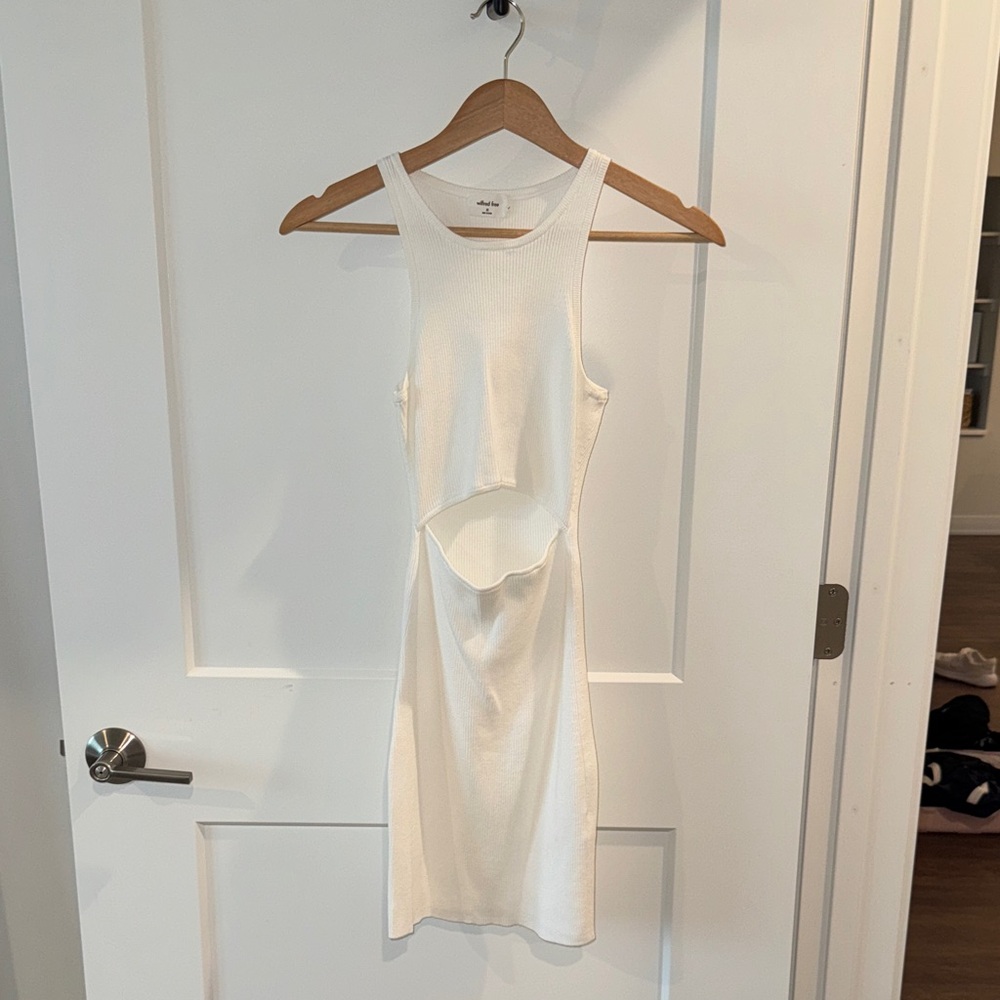 Aritzia Wilfred Free Elegant White Sleeveless Cut Out Dress